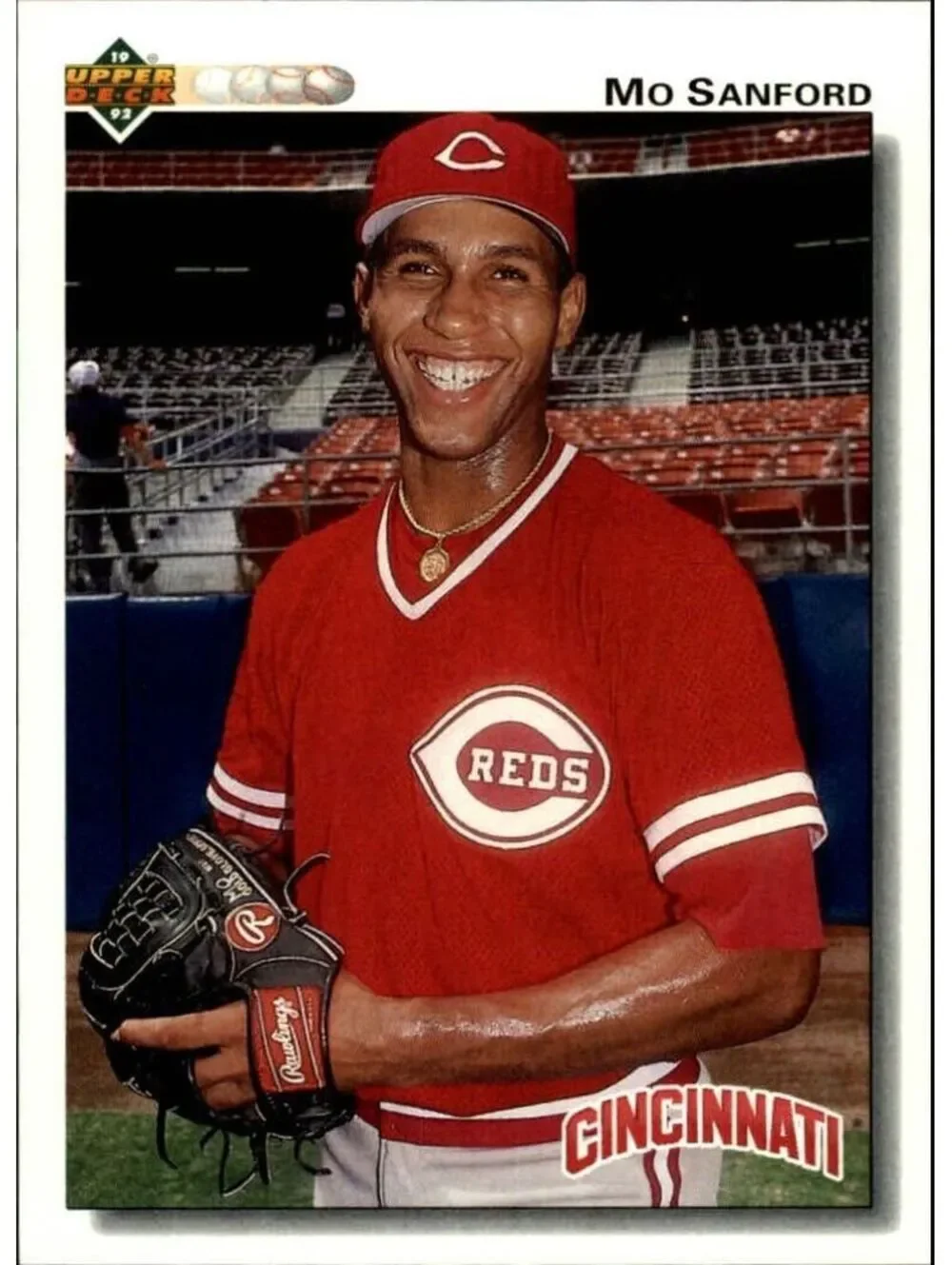 Mo Sanford 1992 Upper Deck MLB #45 Baseball Card Cincinnati Reds